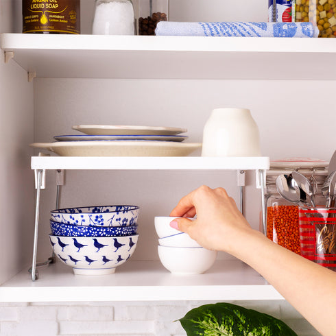 EDNA HOME Cabinet Shelf Organizer, Stacking Cabinet Rack